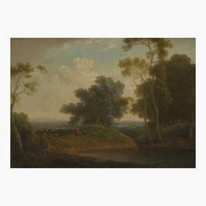 RATHBONE John 1750-1807,Pastoral Landscape with Lovers by the River,Freeman US 2022-02-24