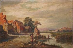 RATOVA Henri 1881-1929,Porteuses d'eau près du village, Madagascar,Rossini FR 2019-12-13