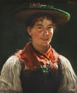 RAU Emil 1858-1937,A Tyrolean woman with a red shawl,Palais Dorotheum AT 2023-09-07