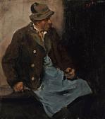 RAU Emil 1858-1937,Alter Bauer mit blauem Schurz,Scheublein Art & Auktionen DE 2009-06-19