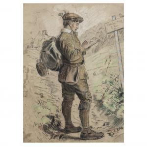 RAU Emil 1858-1937,Young hiker,20th century,Quittenbaum DE 2023-12-06