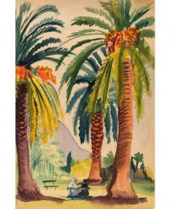 RAUBE GORCHILINA MARIA 1900-1979,Under the Palm Trees,Shapiro Auctions US 2017-05-31