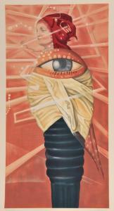 Rauch Ursula 1944,Surrealistische Komposition mit Frauenkopf und mag,Allgauer DE 2017-07-05