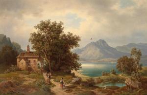 RAUSCH Leonhard 1813-1895,Scene with an Alpine Lake,Palais Dorotheum AT 2014-09-18