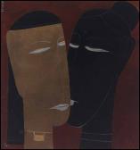 RAVAL Rasik Dugashankar 1928-1980,The Lovers (Two Heads),Heffel CA 2007-10-27