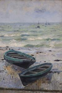 RAVANNE Leon Gustave 1854-1904,Barques de pêche sur le sable,1896,Bayeux Encheres FR 2023-12-10