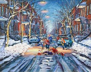 RAVARY Marcel 1940,L'Hiver dans la Rives de Montreal,1999,Lando Art Auction CA 2023-10-15