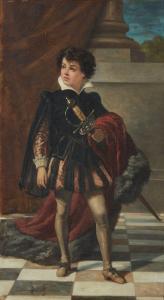 RAVEL Jules Hippolyte 1826-1898,Portrait de jeune gentilhomme à l'épée,1868,Mercier & Cie 2022-10-02