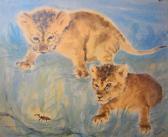 RAVELLE Robert 1900-1900,Lionceaux à la chasse,Galartis CH 2012-09-23