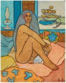 RAVELLO Francois 1926-2001,Sitting nude,1983,John Moran Auctioneers US 2021-11-09