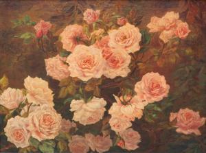RAVENSWAAY Huibert Antonie 1891-1972,A shrub with pink roses,Venduehuis NL 2019-05-22