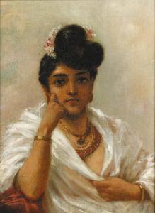 RAVI VARMA Raja 1848-1906,Malabar Beauty,Christie's GB 2000-09-20