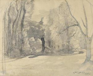 RAVIER Francois Auguste 1814-1895,Étude de paysage,Etienne de Baecque FR 2019-05-28
