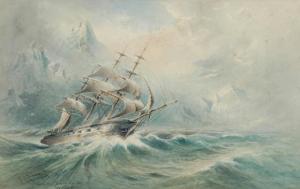 RAWORTH William Henry,Hawkesbury Passing Through Ice Off Cape Horn,1899,Leonard Joel 2010-04-18