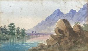 RAWORTH William Henry 1820-1905,On the Waimakariri River,Theodore Bruce AU 2023-02-23
