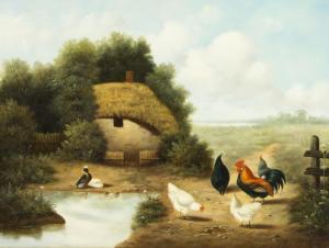 RAY Jacob 1957,Hens in Landscapes,Simon Chorley Art & Antiques GB 2018-07-24