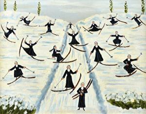 RAYMOND Mary,Nuns skiing,Bellmans Fine Art Auctioneers GB 2018-05-12
