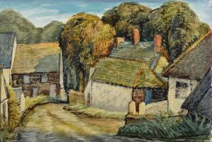 RAYNER Donald L. 1907-1977,Road to Porthallow, Cornwall,Peter Wilson GB 2021-11-18
