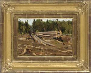 RAZDROGUINE Igor 1923,Logging in the forest,Christie's GB 2006-11-02