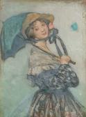 REA Constance 1891-1935,Half length portrait of a young lady holding a parasol,Bonhams GB 2004-05-11