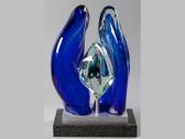 READE DAVID 1960,ABSTRACT COBALT BLUE GLASS SCULPTURE,Ashbey's ZA 2017-05-25