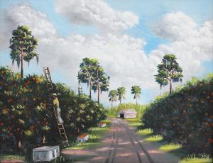 REAGAN Willie 1944,Orange Grove Scene with Figure Picking Fruit,2003,Burchard US 2019-01-27