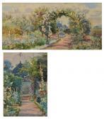 REASON Florence 1800-1900,A summer garden with rose arbor,Mallams GB 2015-07-08