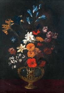 RECCO Giacomo 1603-1653,Flowers in an ornamental vase on a table,Palais Dorotheum AT 2019-04-30