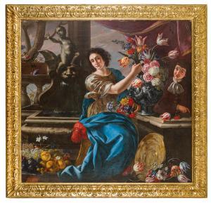 RECCO Giuseppe 1634-1695,Flora e ragazzo nel giardino di una villa con f,1686,Wannenes Art Auctions 2025-04-15