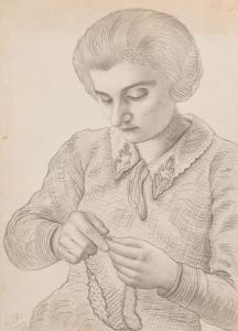 REDKO Kliment Nikolaevich 1897-1956,Femme au tricot,1931,Joron-Derem FR 2023-06-30