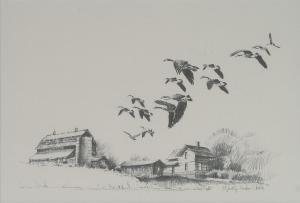 REDLIN Terry 1937,Migrating Honkers Sketch,Scottsdale Art Auction US 2023-08-26