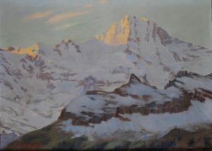 REDMOND JOHN J 1856-1929,Alpine view with low angle sunlight picking out th,Duke & Son GB 2019-09-26