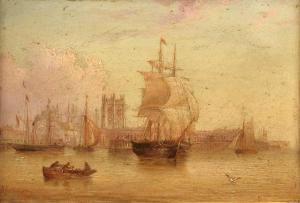 REDMORE Henry 1820-1887,Boats at the Mouth of Hull Harbour,1862,Peter Wilson GB 2024-04-11