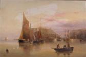 REDMORE Henry 1820-1887,Whitby with fishing boats outside the harbour,1873,Mallams GB 2009-05-28
