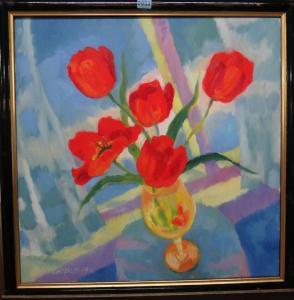 REDPATH Kim 1925-2018,Still life of tulips in a vase,1989,Bellmans Fine Art Auctioneers 2020-08-11