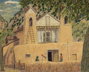 REED Joe 1916-1963,Sanctuary de Chimayo,1946,Santa Fe Art Auction US 2018-11-10