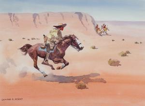 REEDY Leonard Howard 1899-1956,Attack on the Pony Express,Scottsdale Art Auction US 2023-08-26
