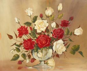 REEKIE GEORGE 1911-1969,A still life of roses in a glass vase,20th Century,John Nicholson 2020-12-07