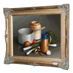 REEKIE GEORGE 1911-1969,Still life of assorted vessels and vegetables,Tennant's GB 2021-06-12
