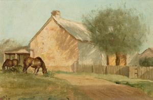 REES Lloyd Frederic 1895-1988,STABLES AT PARRAMATTA,1924,Deutscher and Hackett AU 2024-04-24