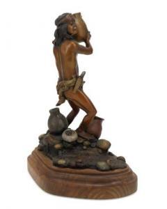 REGIMBAL James P,Native American figure with pottery vessels,1973,John Moran Auctioneers 2021-11-30