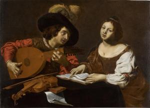REGNIER Nicolas 1591-1667,Young Woman Singing Accompanied by a Lute Player,Sotheby's GB 2024-02-01