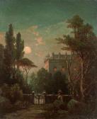 REHBENITZ Theodor 1791-1861,Italienische Landschaft mit Palazzo im Mondschein,Schloss DE 2009-05-01