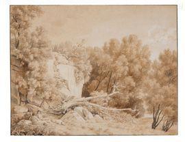 REHBERG Friedrich,Deux chasseurs et un chien dans un paysage boisé,1791,Millon & Associés 2021-06-09