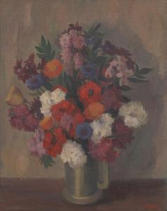 REHFISCH Alison Baily 1900-1975,Flowers in Pewter Mug,Leonard Joel AU 2023-09-18