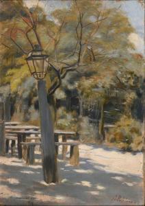 REHFOUS Alfred 1860-1912,Le lampadaire dans le parc,Conan-Auclair FR 2024-03-09