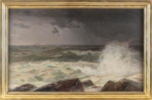 REHN Frank Knox Morton 1848-1914,Waves crashing under a stormy sky,Eldred's US 2022-09-09