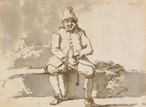 REHN Jean Eric 1717-1793,Sittande man med pipa i landskap,Stockholms Auktionsverket SE 2009-11-25