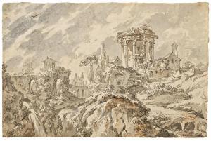 REHN Jean Eric 1717-1793,The Temple of Vesta in Tivoli,1763,Van Ham DE 2020-05-28