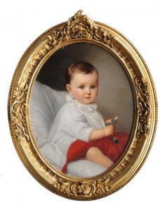 REIBISCH GUNTHER Friedrich 1816-1899,Portrait of Irma von Schönberg as Baby,Stahl DE 2012-09-22